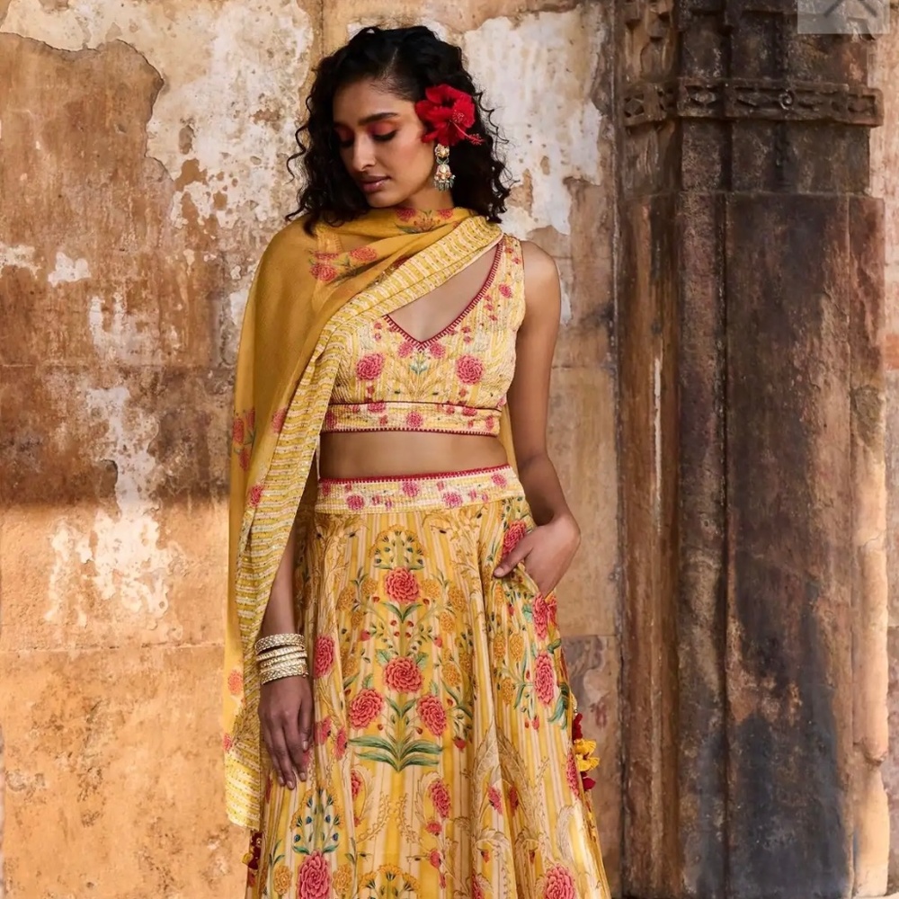Anita Dongre Silene Lehenga Set yellow